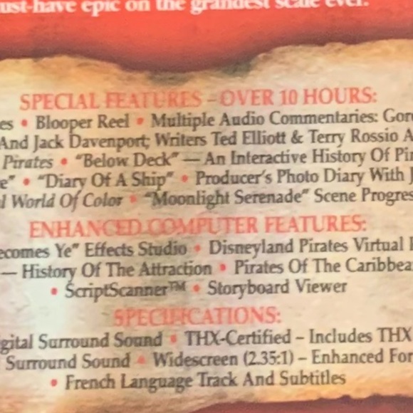 Pirates of the Caribbean DVD - 2 discs (3 for $20) - Picture 3 of 5